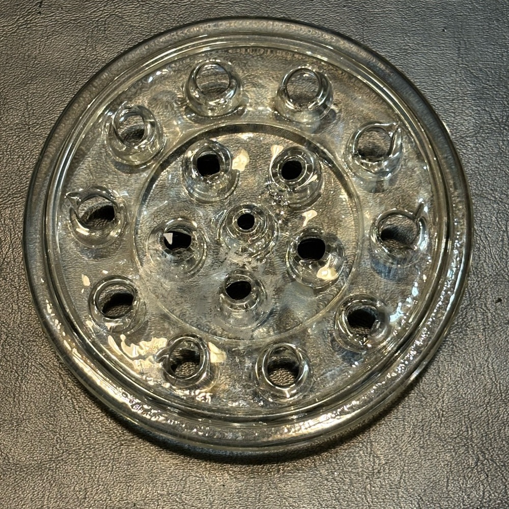 Clear Glass Flower Frog - Round Multi-Hole (16 hole) - Picture 2 of 7